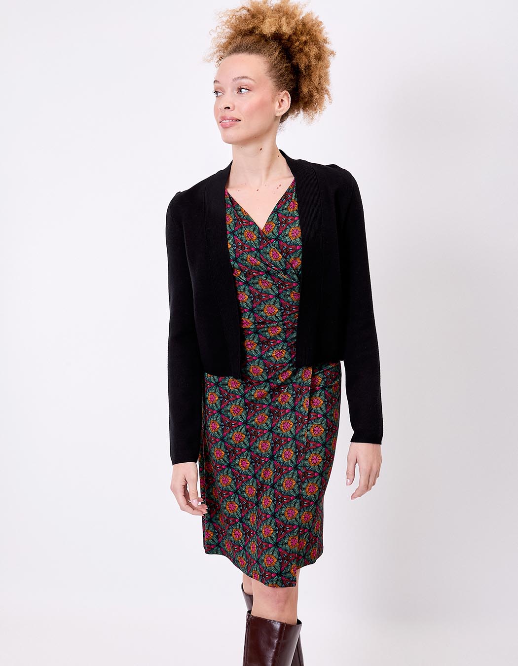 Gilet court maille uni femme imprimé La Fiancée