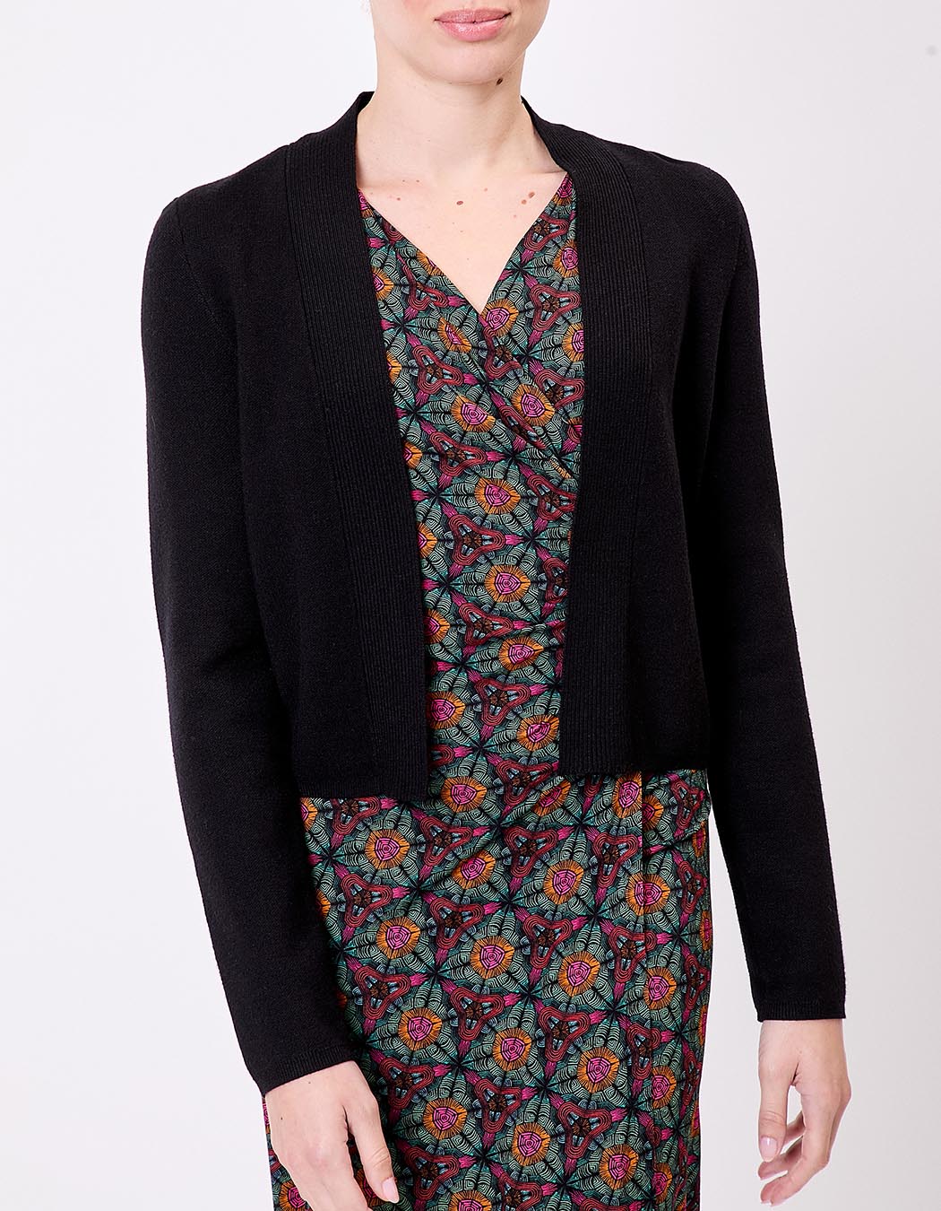 Gilet court maille uni femme imprimé La Fiancée