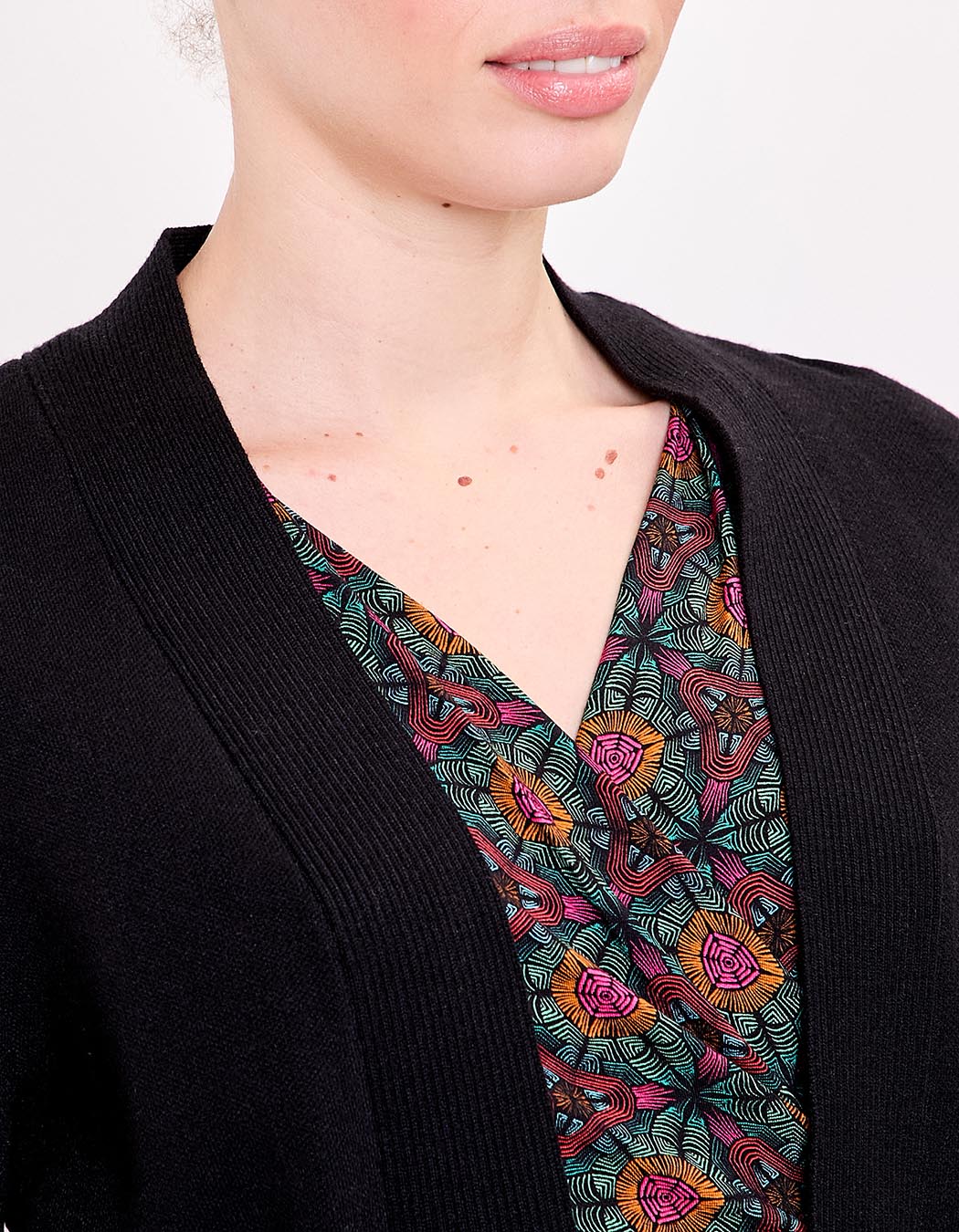 Gilet court maille uni femme imprimé La Fiancée
