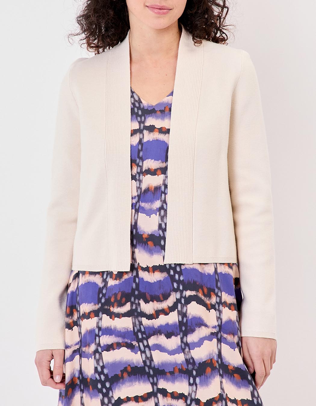 Gilet court maille uni femme imprimé La Fiancée