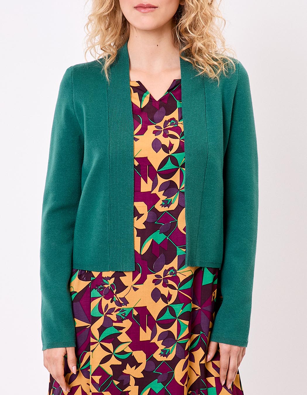 Gilet court maille uni femme imprimé La Fiancée