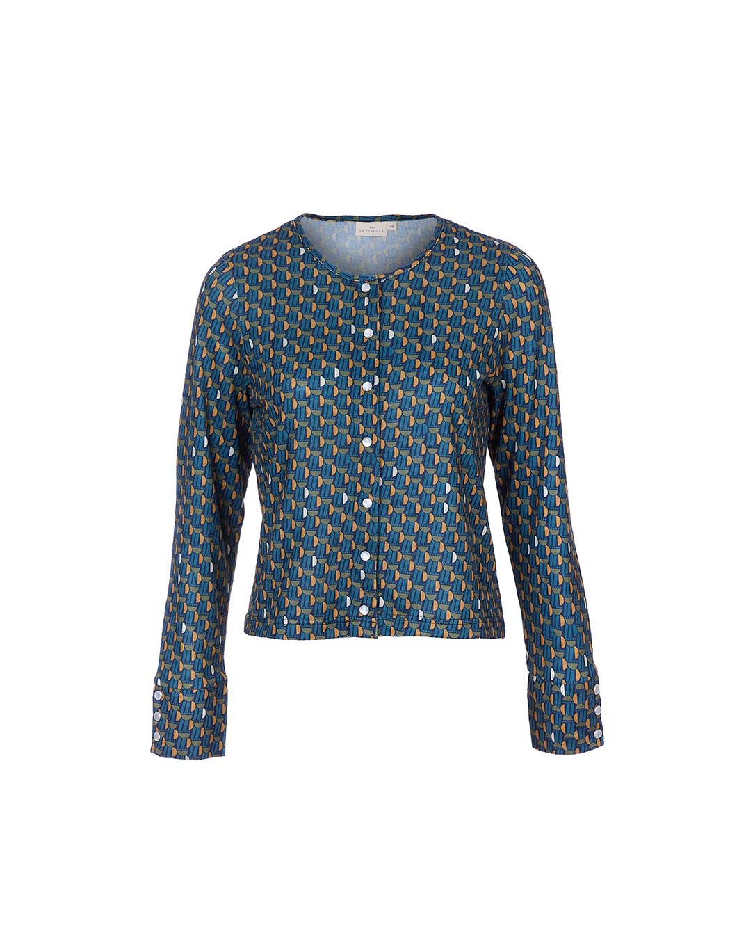 Gilet maille fine boutonnée imprimé La Fiancée