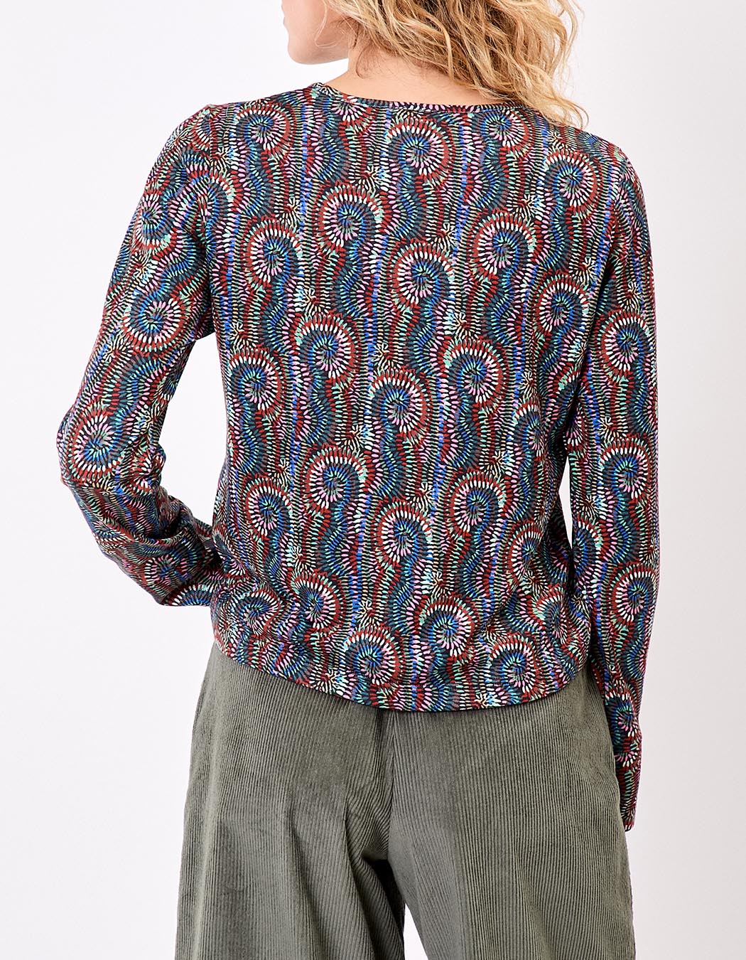 Gilet maille fine boutonnée imprimé La Fiancée