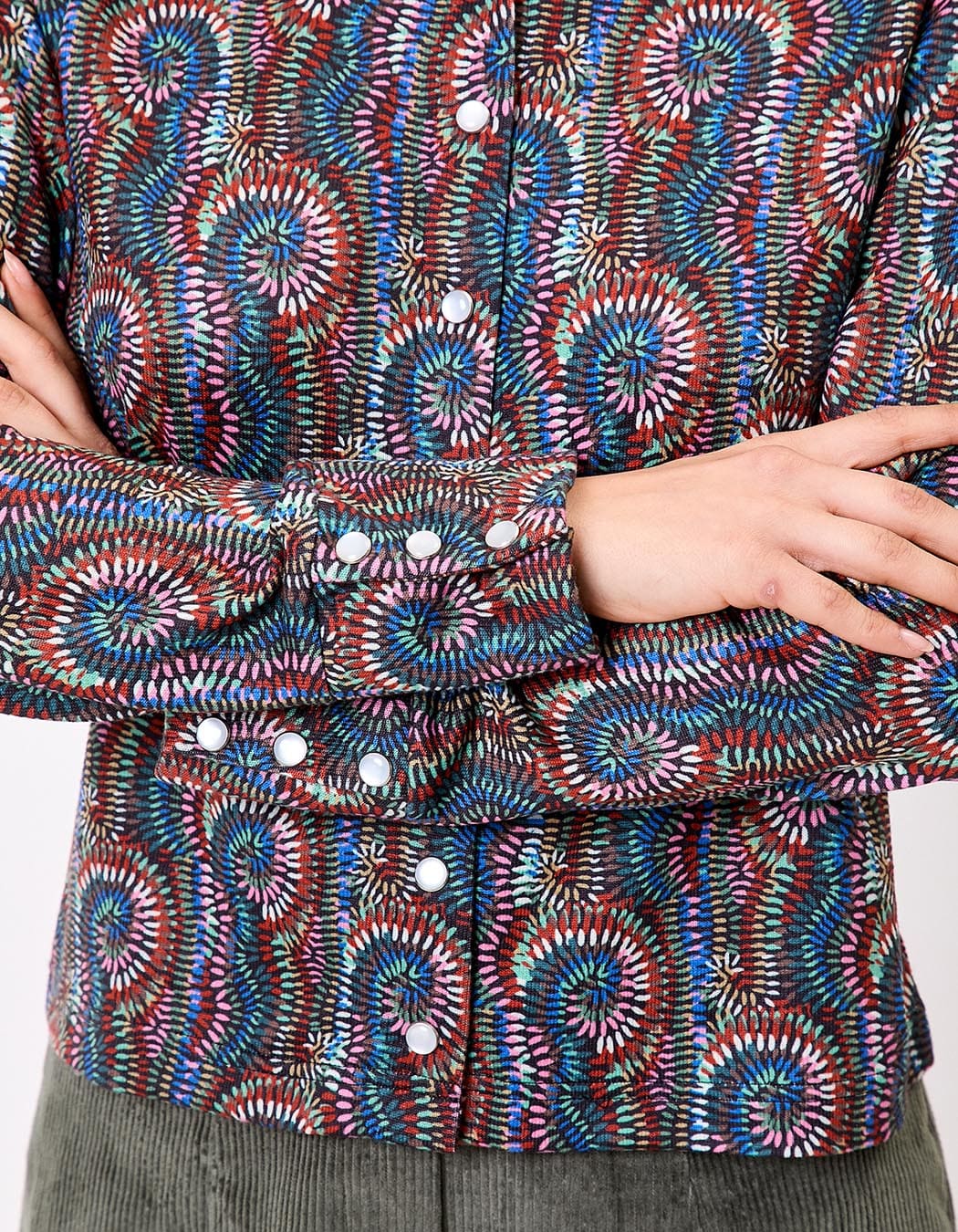 Gilet maille fine boutonnée imprimé La Fiancée