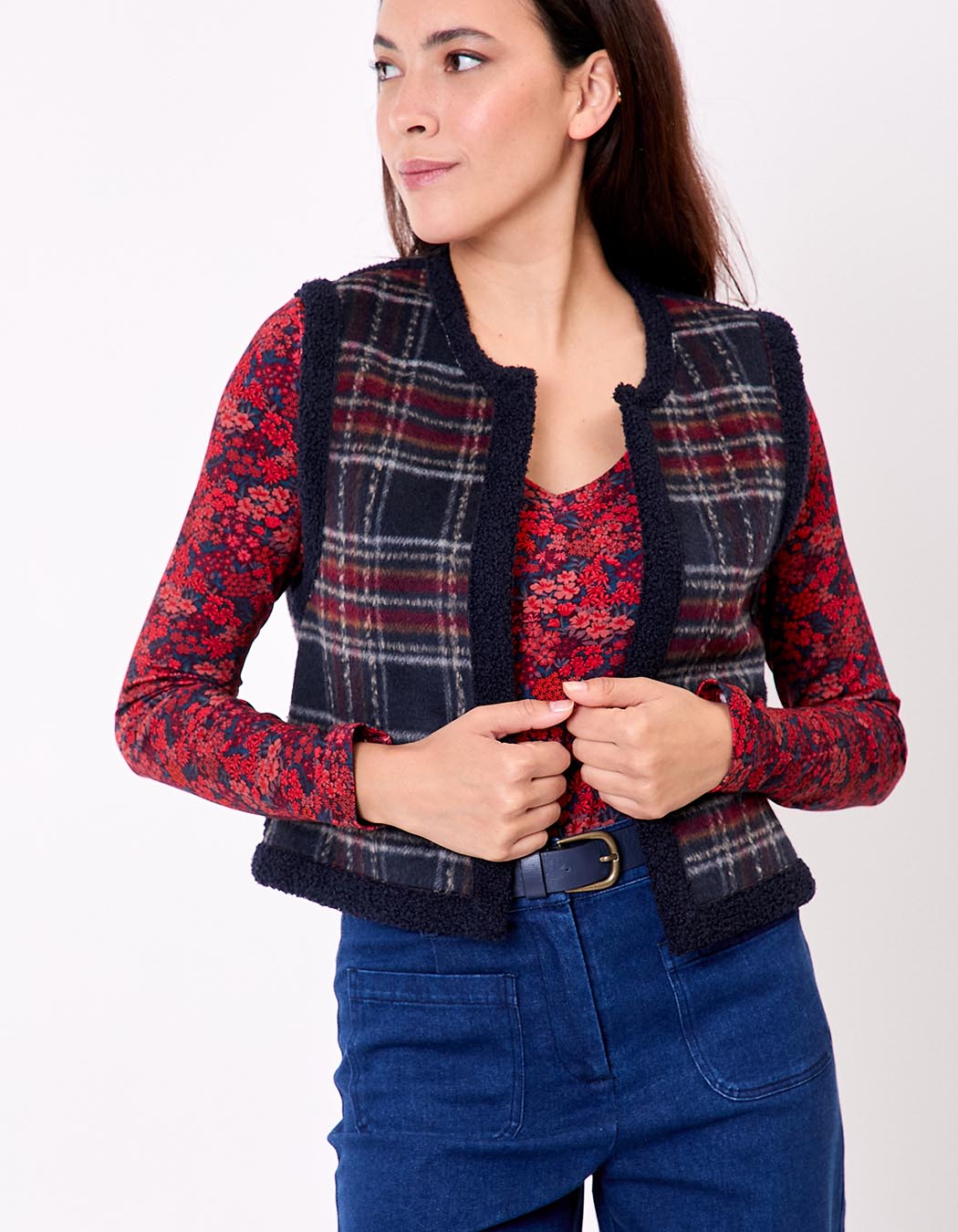 Gilet sherpa sans manche réversible imprimé La Fiancée