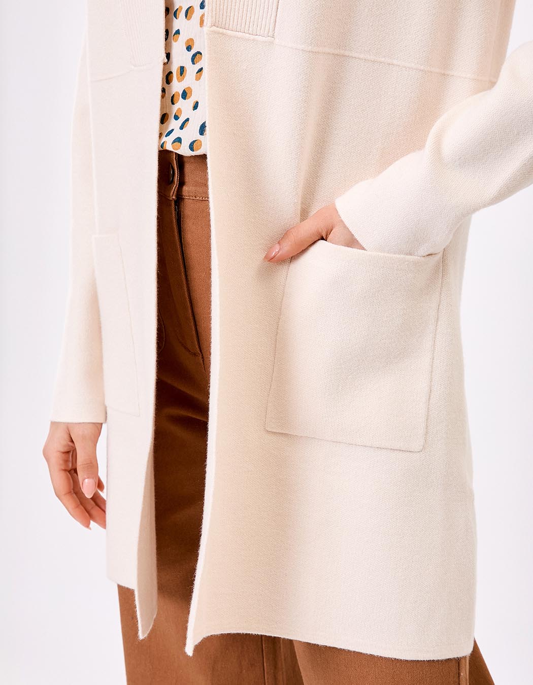 Gilet uni long en maille imprimé La Fiancée
