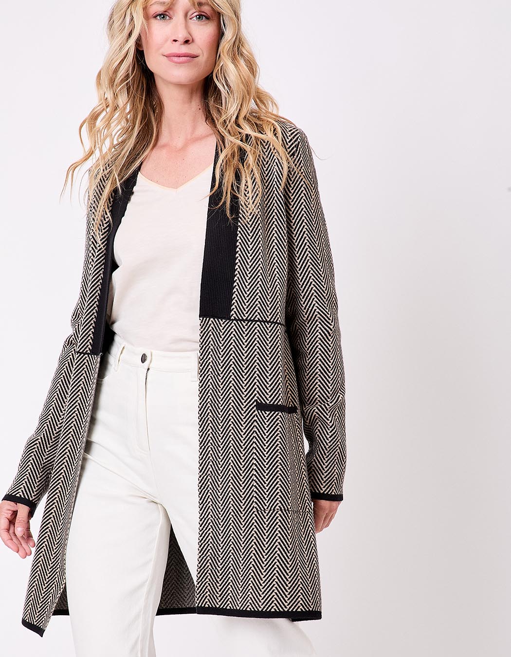 Gilet imprimé long en maille imprimé La Fiancée