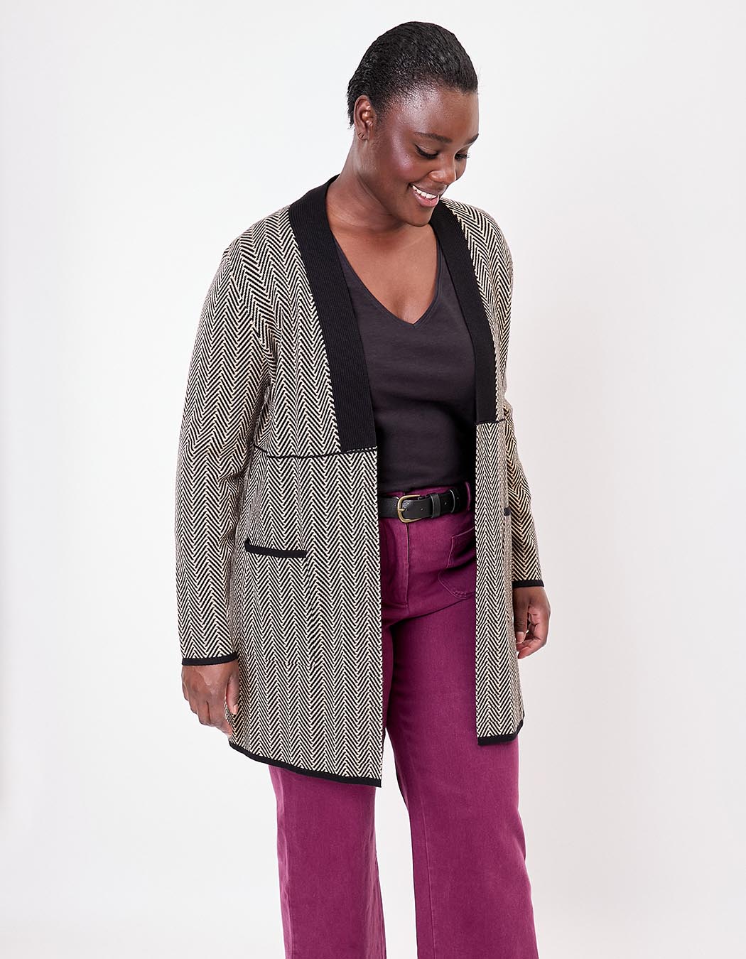Gilet imprimé long en maille imprimé La Fiancée