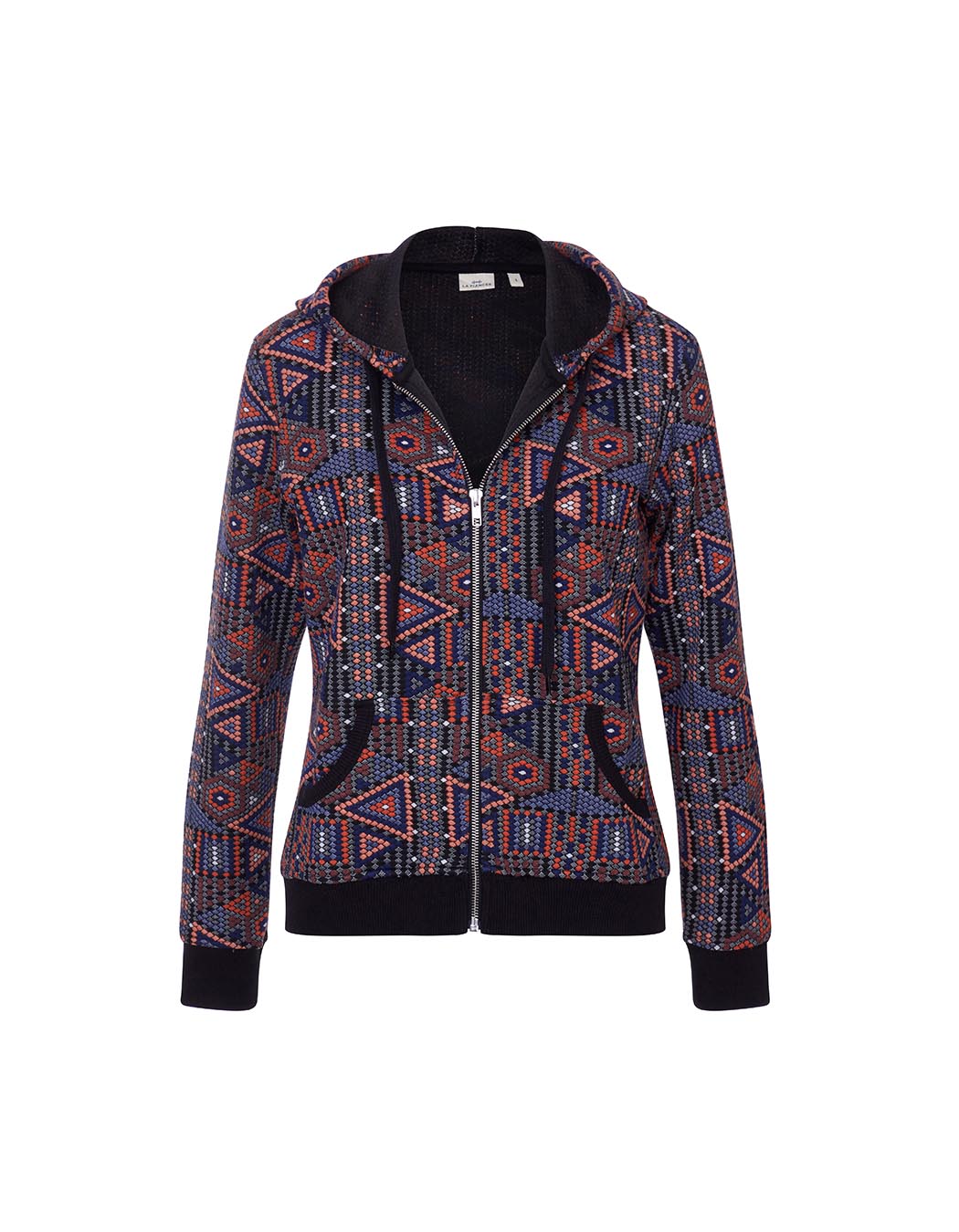 Sweat zippé maille jacquard imprimé La Fiancée