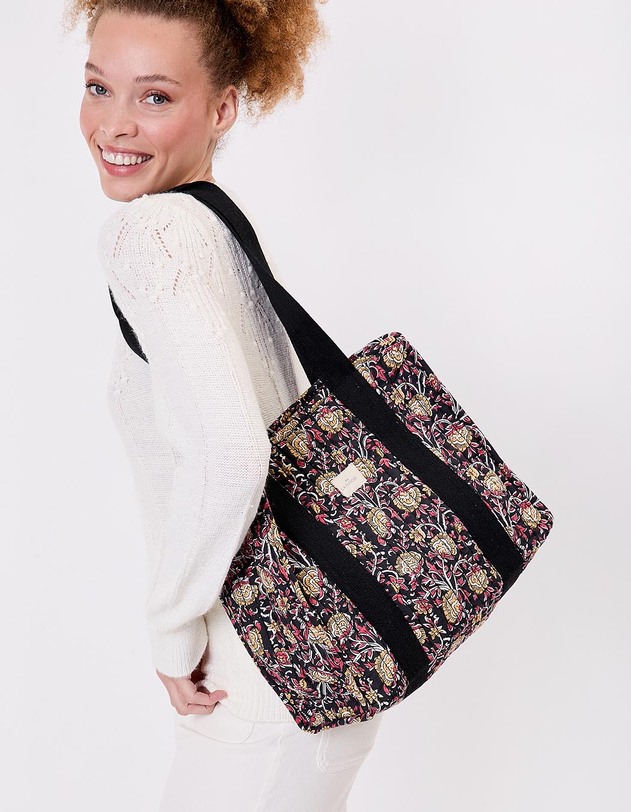 Sac cabas matelass&eacute; coton bio imprim&eacute; La Fianc&eacute;e