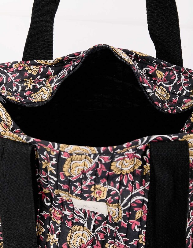 Sac cabas matelass&eacute; coton bio imprim&eacute; La Fianc&eacute;e