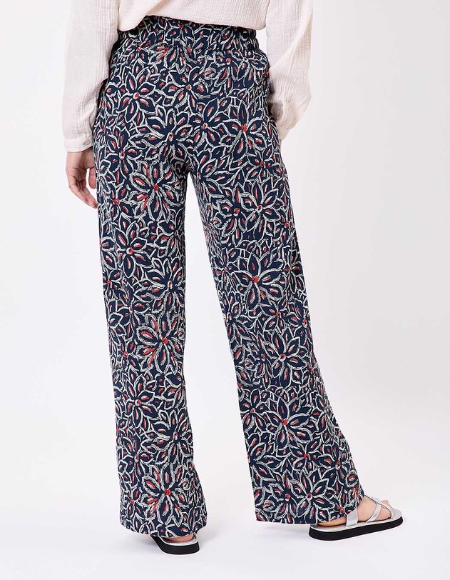 Pantalon large gaze de coton bio imprim&eacute; La Fianc&eacute;e