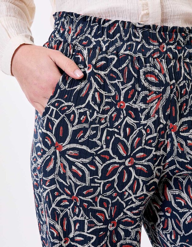 Pantalon large gaze de coton bio imprim&eacute; La Fianc&eacute;e