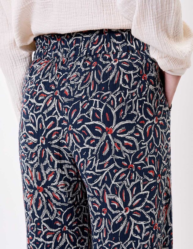 Pantalon large gaze de coton bio imprim&eacute; La Fianc&eacute;e