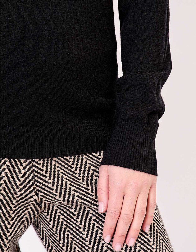 Pull maille col V femme imprim&eacute; La Fianc&eacute;e