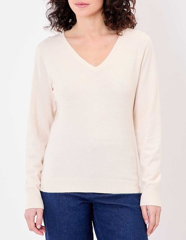 Pull maille col V femme imprim&eacute; La Fianc&eacute;e