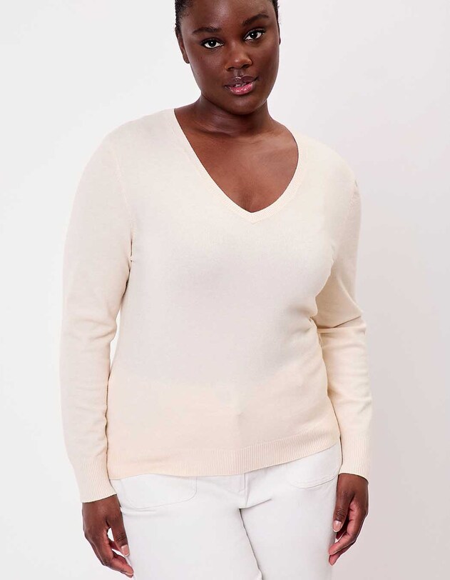 Pull maille col V femme imprim&eacute; La Fianc&eacute;e