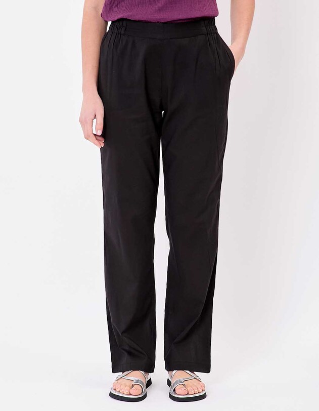 Pantalon droit voile de coton bio imprim&eacute; La Fianc&eacute;e