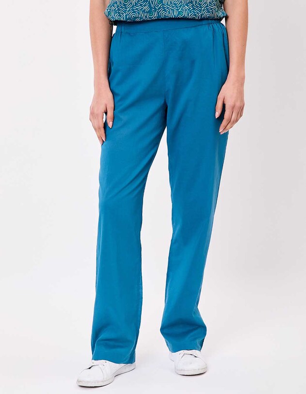 Pantalon droit voile de coton bio imprim&eacute; La Fianc&eacute;e