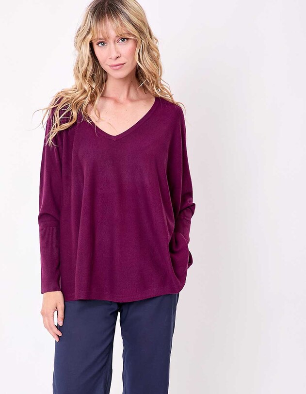 Pull oversize maille femme imprim&eacute; La Fianc&eacute;e