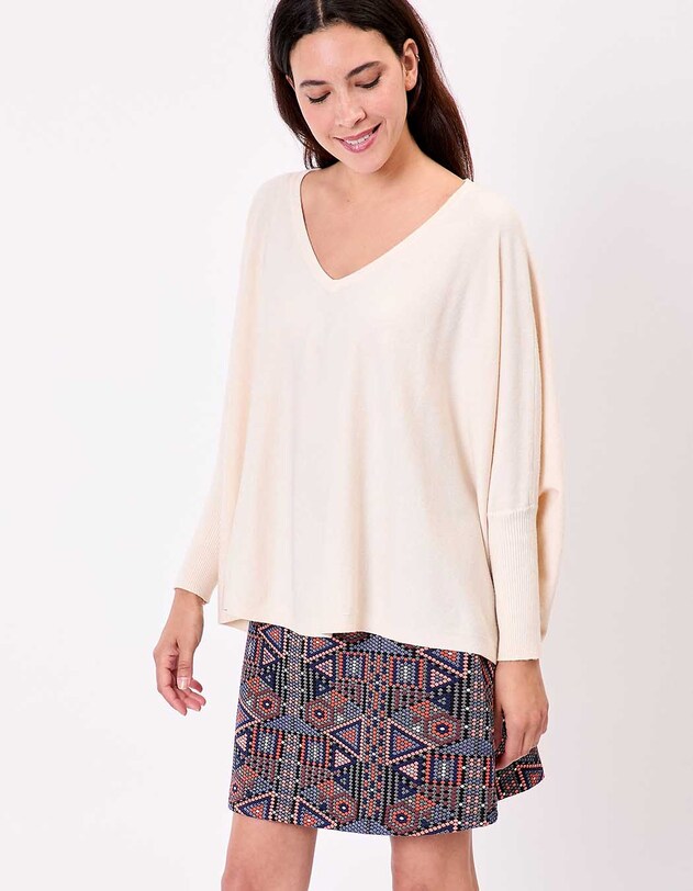 Pull oversize maille femme imprim&eacute; La Fianc&eacute;e