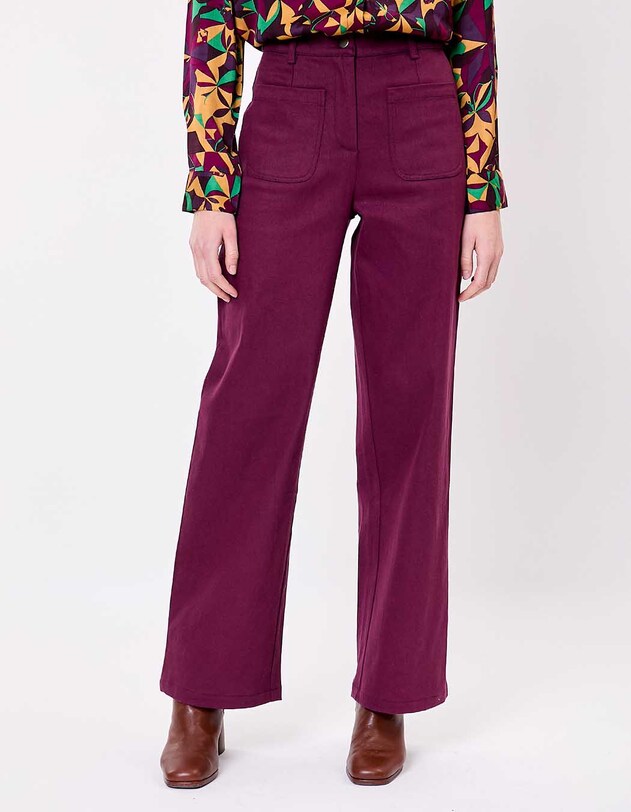 Jean large denim coton bio imprim&eacute; La Fianc&eacute;e