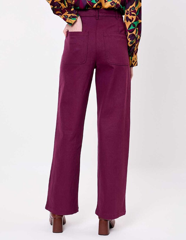 Jean large denim coton bio imprim&eacute; La Fianc&eacute;e