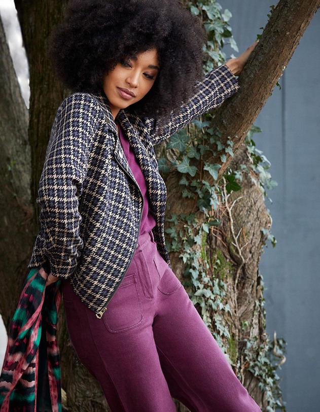 Jean large denim coton bio imprim&eacute; La Fianc&eacute;e