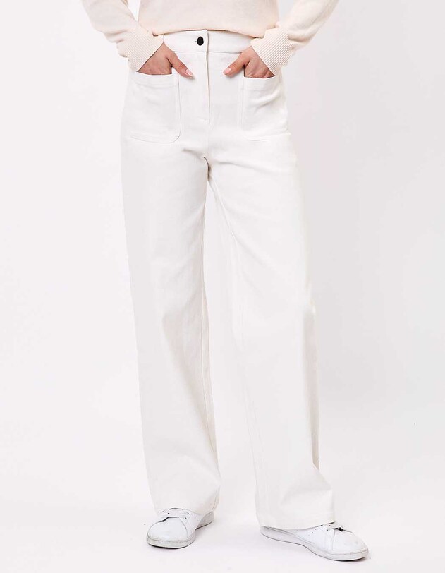 Jean large denim coton bio imprim&eacute; La Fianc&eacute;e