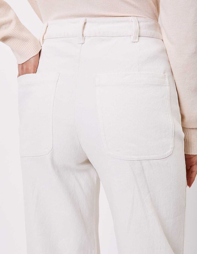 Jean large denim coton bio imprim&eacute; La Fianc&eacute;e