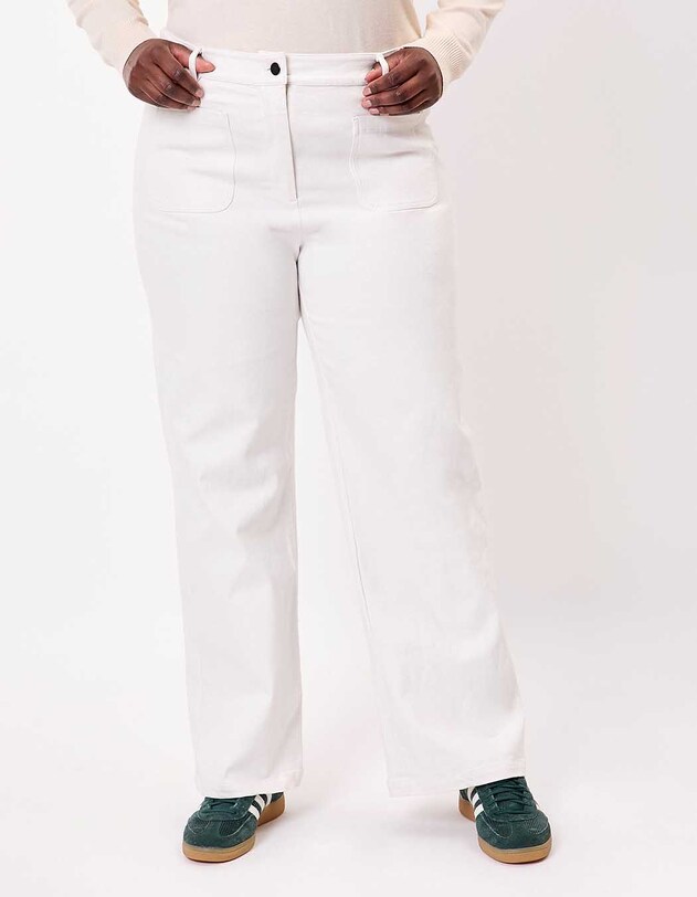Jean large denim coton bio imprim&eacute; La Fianc&eacute;e