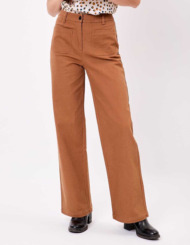 Jean large denim coton bio imprimé La Fiancée