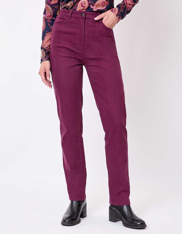 Jean droit denim coton bio imprimé La Fiancée