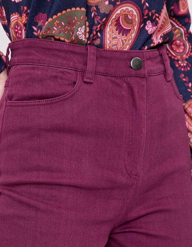 Jean droit denim coton bio imprimé La Fiancée