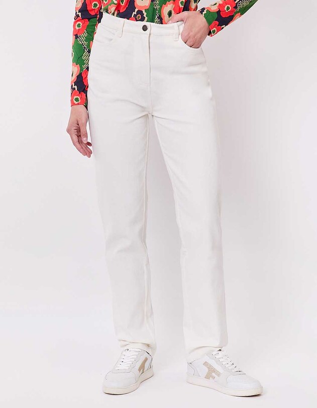 Jean droit denim coton bio imprim&eacute; La Fianc&eacute;e