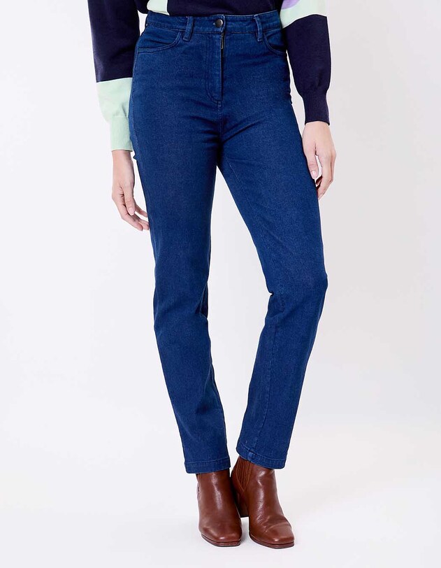 Jean droit denim coton bio imprim&eacute; La Fianc&eacute;e