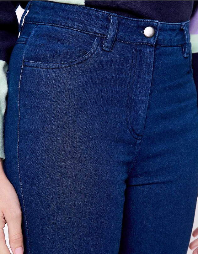 Jean droit denim coton bio imprim&eacute; La Fianc&eacute;e