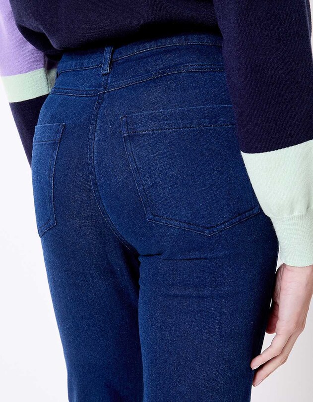 Jean droit denim coton bio imprim&eacute; La Fianc&eacute;e