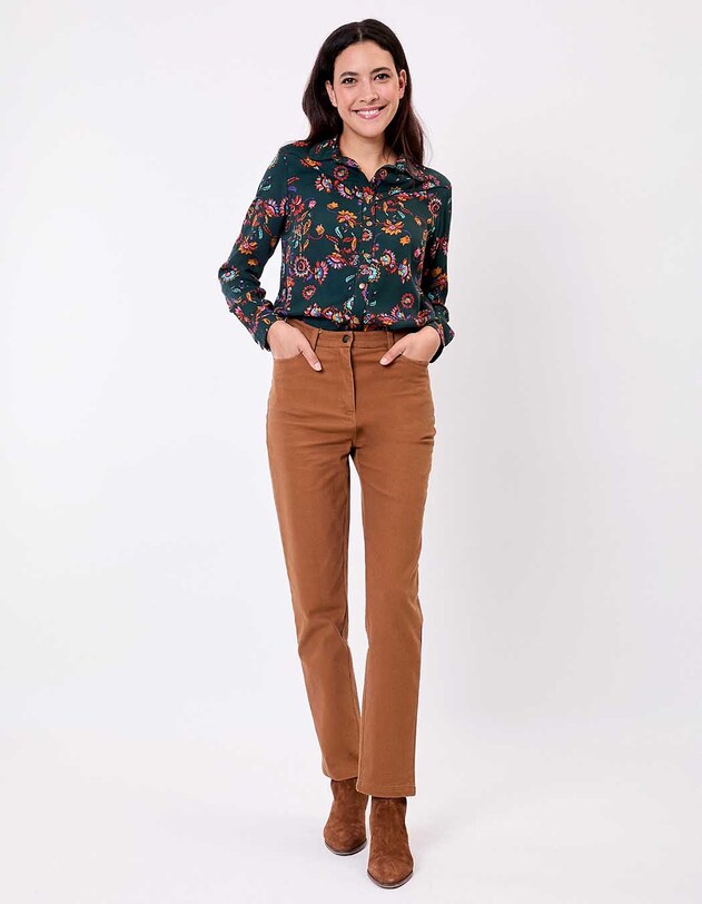 Jean droit denim coton bio imprim&eacute; La Fianc&eacute;e
