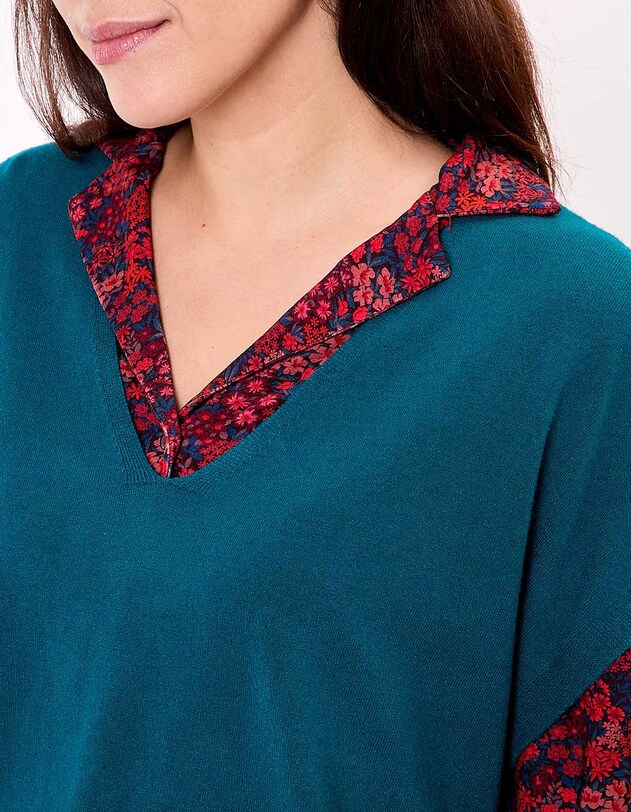 Pull maille sans manche imprim&eacute; La Fianc&eacute;e
