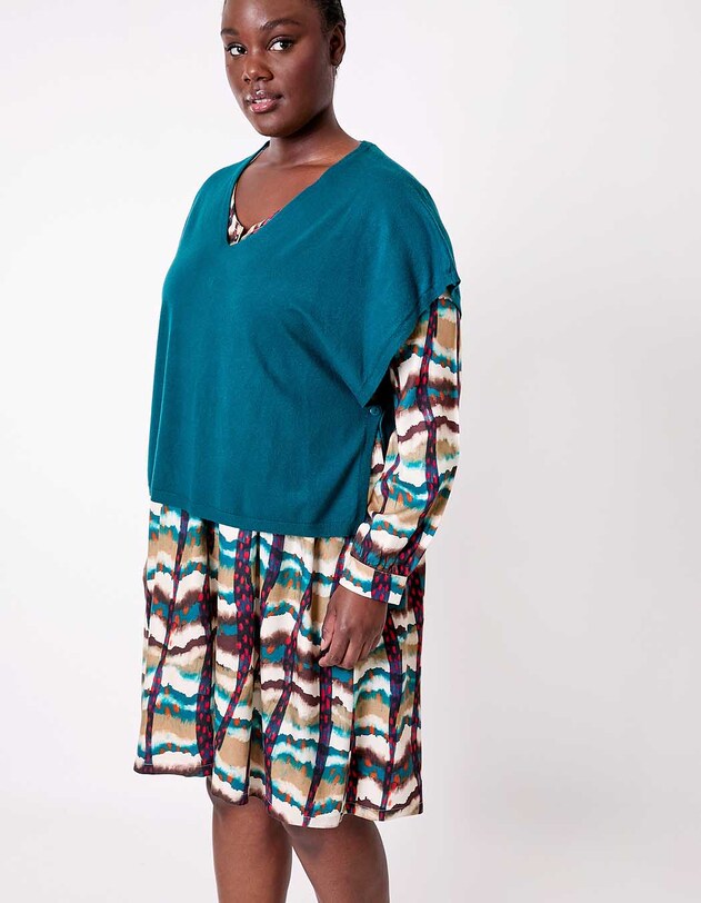 Pull maille sans manche imprim&eacute; La Fianc&eacute;e