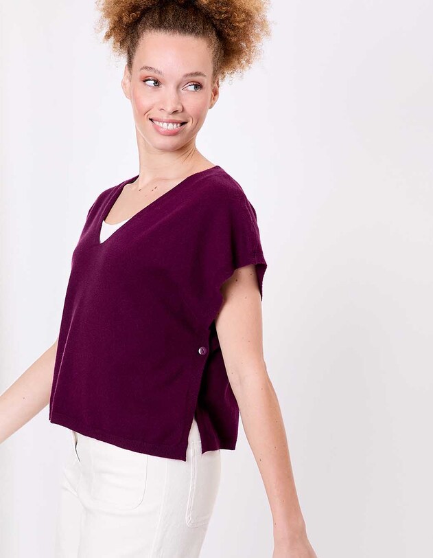 Pull maille sans manche imprim&eacute; La Fianc&eacute;e
