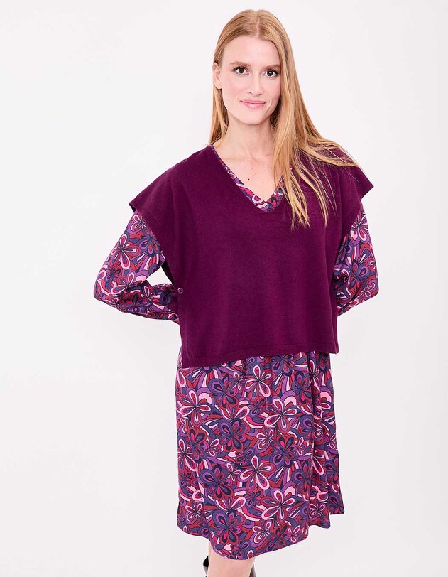 Pull maille sans manche imprim&eacute; La Fianc&eacute;e