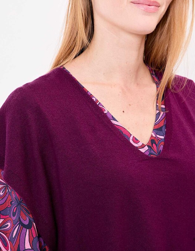 Pull maille sans manche imprim&eacute; La Fianc&eacute;e