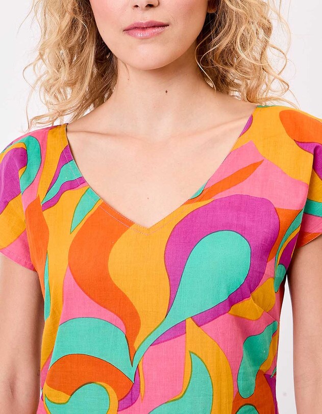 Robe longue voile de coton bio imprim&eacute; La Fianc&eacute;e