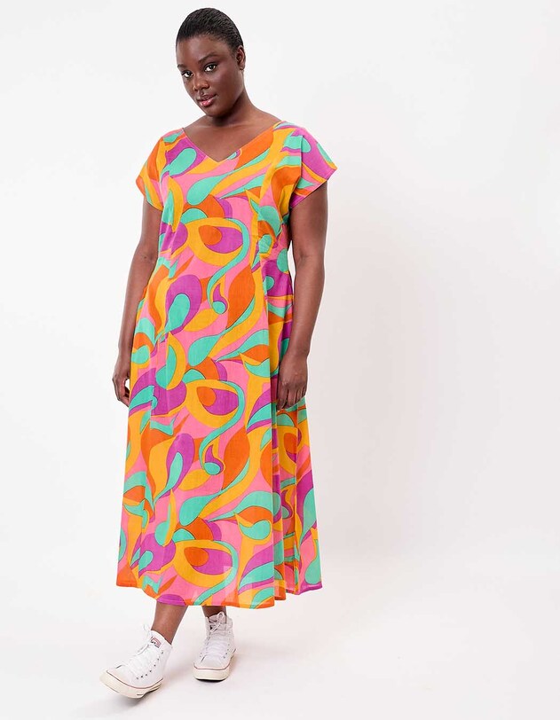 Robe longue voile de coton bio imprim&eacute; La Fianc&eacute;e