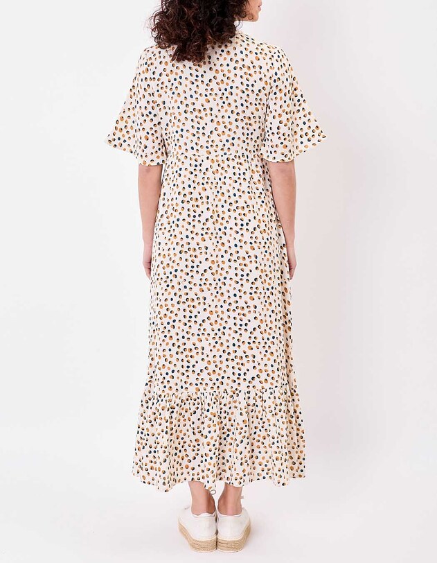 Robe longue &eacute;vas&eacute;e gaze de coton bio imprim&eacute; La Fianc&eacute;e