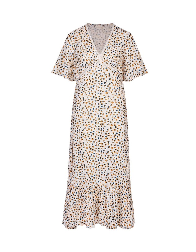 Robe longue &eacute;vas&eacute;e gaze de coton bio imprim&eacute; La Fianc&eacute;e