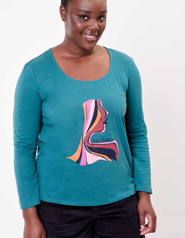 T-shirt coton flamm&eacute; bio imprim&eacute; imprim&eacute; La Fianc&eacute;e