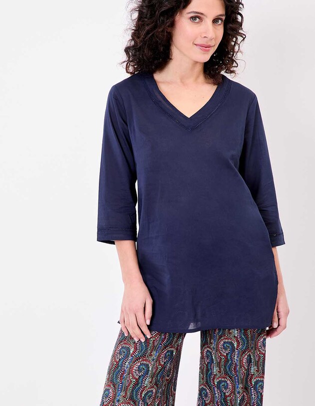 Tunique femme voile de coton bio imprim&eacute; La Fianc&eacute;e